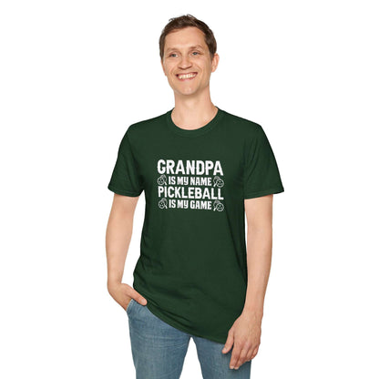 Men's Pickleball T-shirt - Grandpa Is My Name Pickleball Is My Game