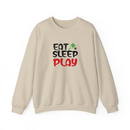 Men's Fun Pickleball Sweatshirt - Eat Sleep Play Beige