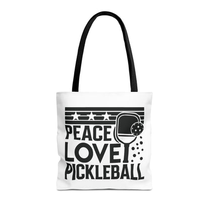 Pickleball Bold Tote Bag - Peace Love Pickleball Black