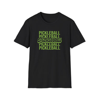Women's Fun Pickleball T-shirt - Pickleball Repeat Black