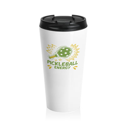 Pickleball Durable Travel Mug - Pickleball Energy White