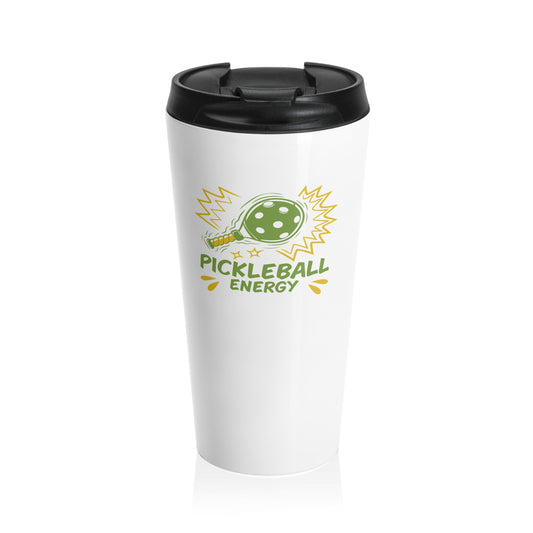Pickleball Durable Travel Mug - Pickleball Energy White