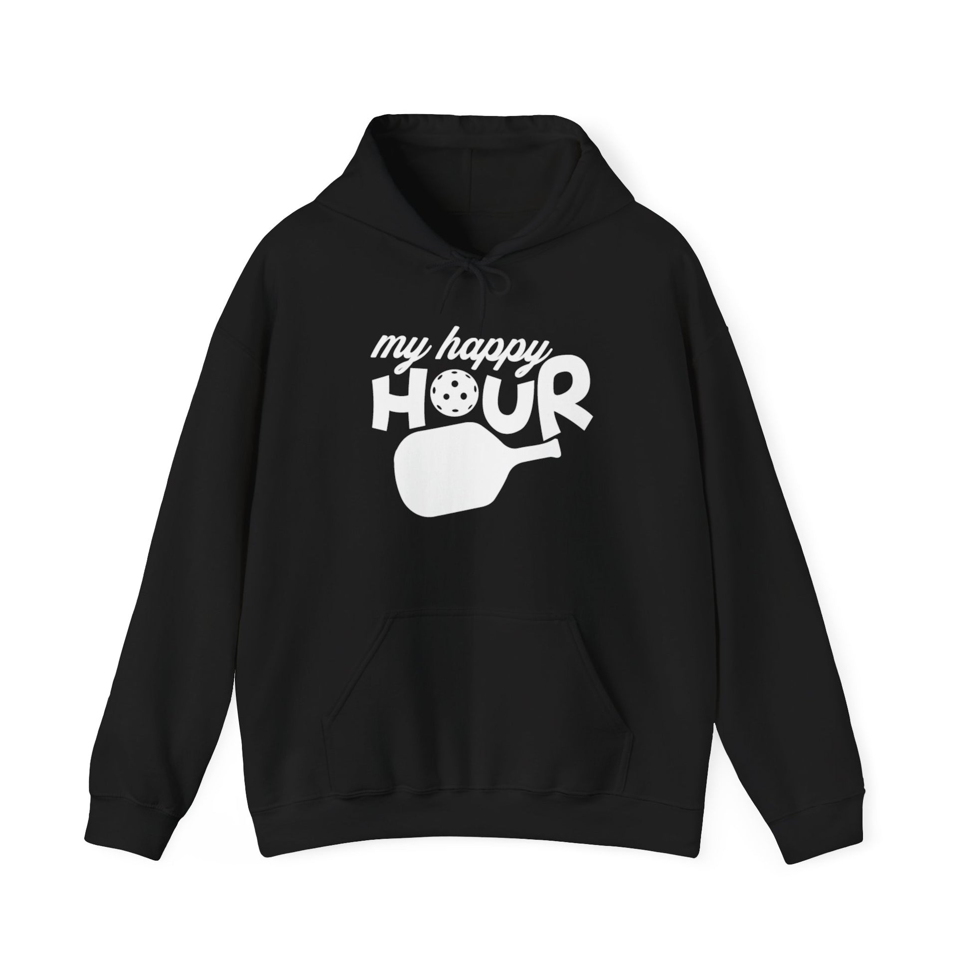 Women's Comfy Pickleball Hoodie - My Happy Hour Black