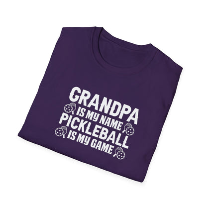 Men's Pickleball T-shirt - Grandpa Is My Name Pickleball Is My Game