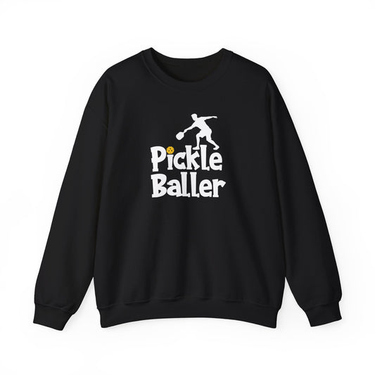 Men's Soft Pickleball Sweatshirt - Pickle Baller Black