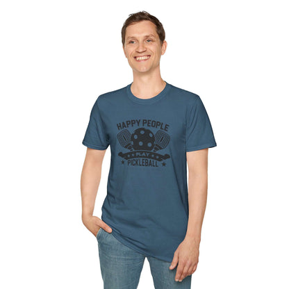 Men's Quirky Pickleball T-shirt - Happy People Play Pickleball