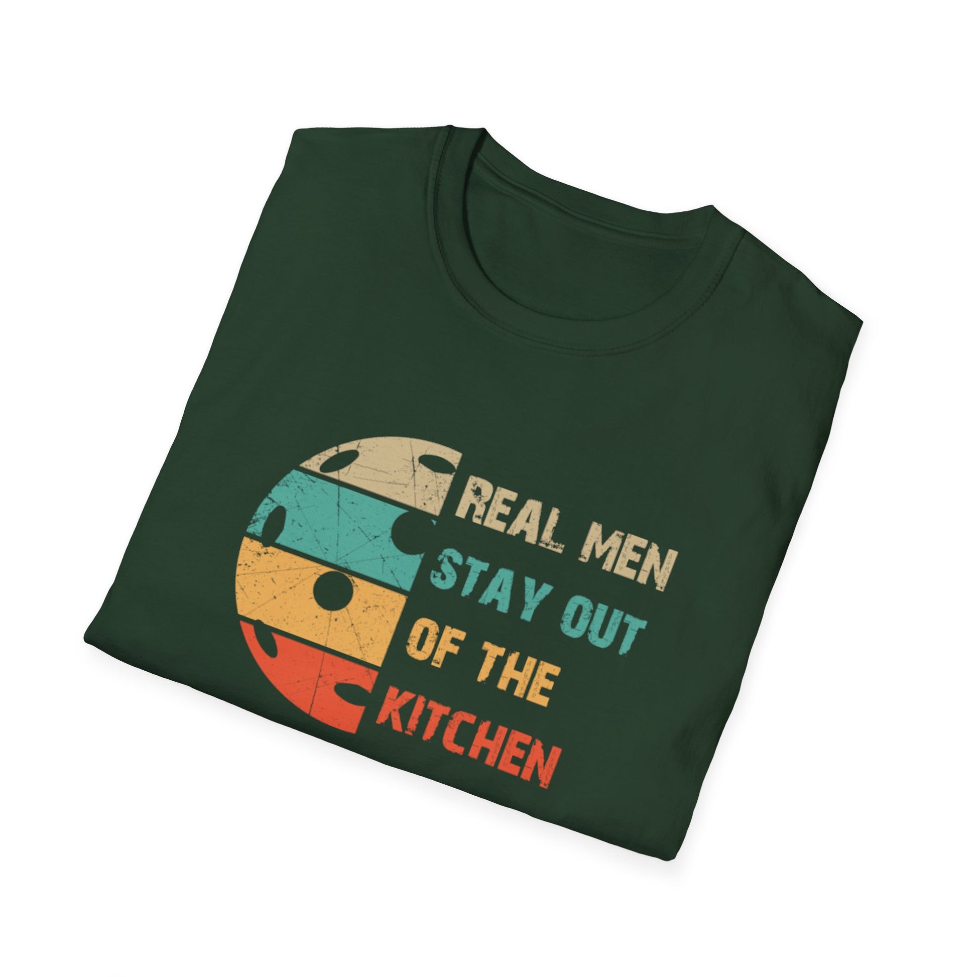 Men's Cool Pickleball T-shirt - Real Men Stay Out Of The Kitchen Retro
