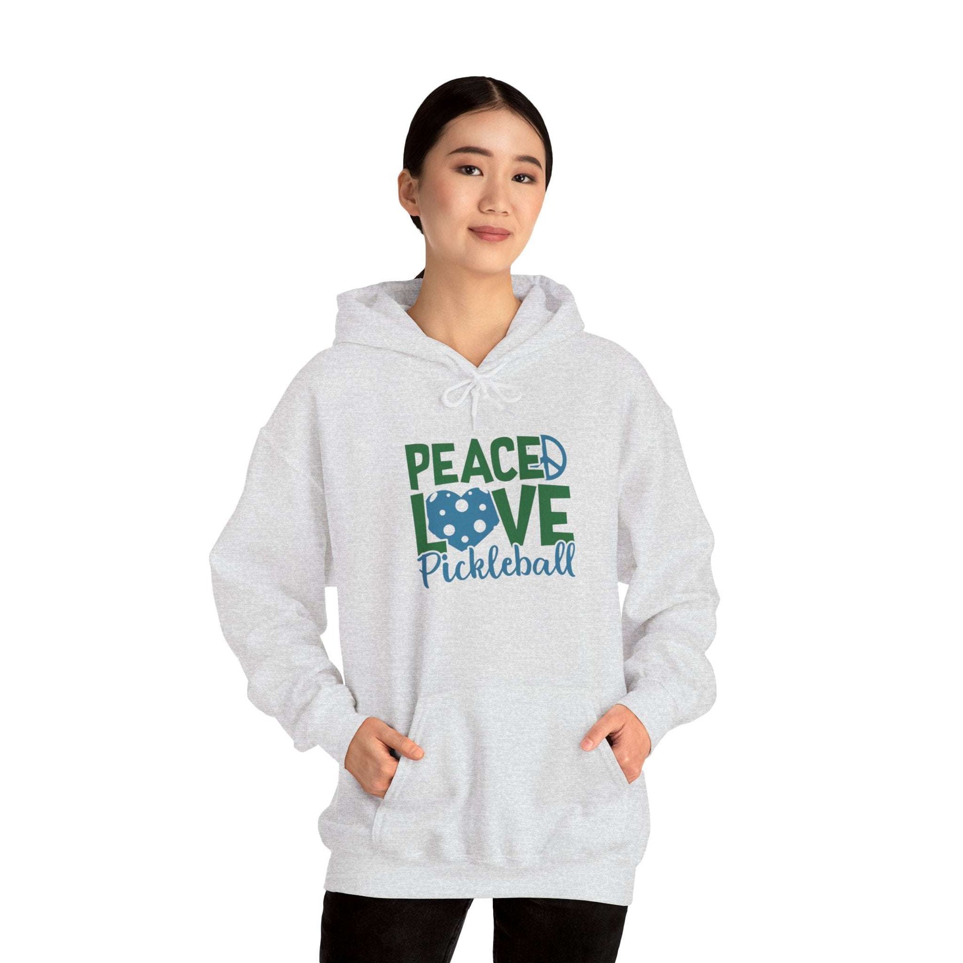 Women's Soft Pickleball Hoodie - Peace, Love, Pickleball