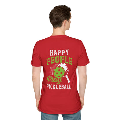 Men's Unique Pickleball T-shirt - Happy People Play Pickleball