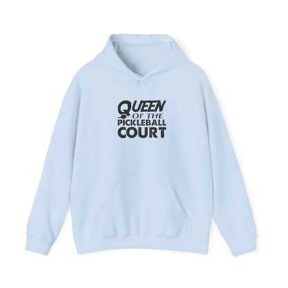 Women's Comfy Pickleball Hoodie - Queen of the Pickleball Court Blue