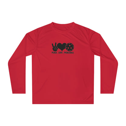 Women's Pickleball Long Sleeves top - Peace, Love, Pickleball Red