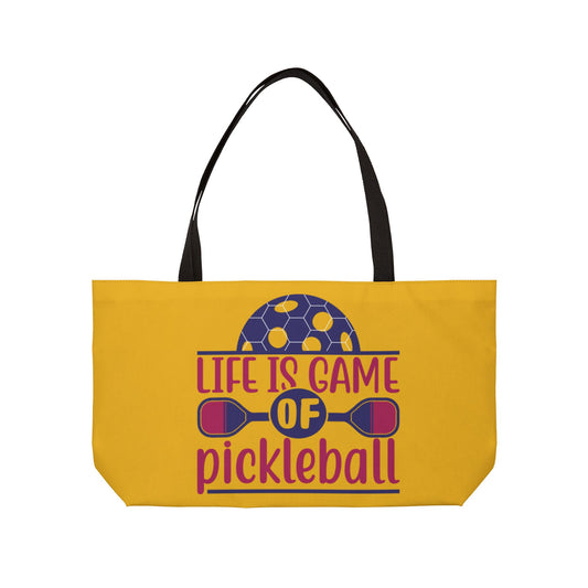 Pickleball Colorful Weekender bag - Life Is a Game of Pickleball Yellow
