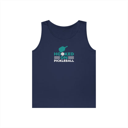 Women's Quirky Pickleball Tank Top - Hooked On Pickleball Navy