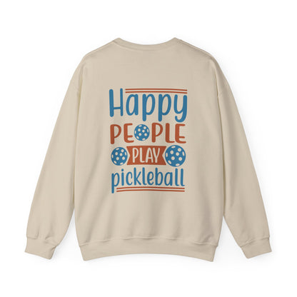 Women's Durable Pickleball Sweatshirt - Happy People Play Pickleball