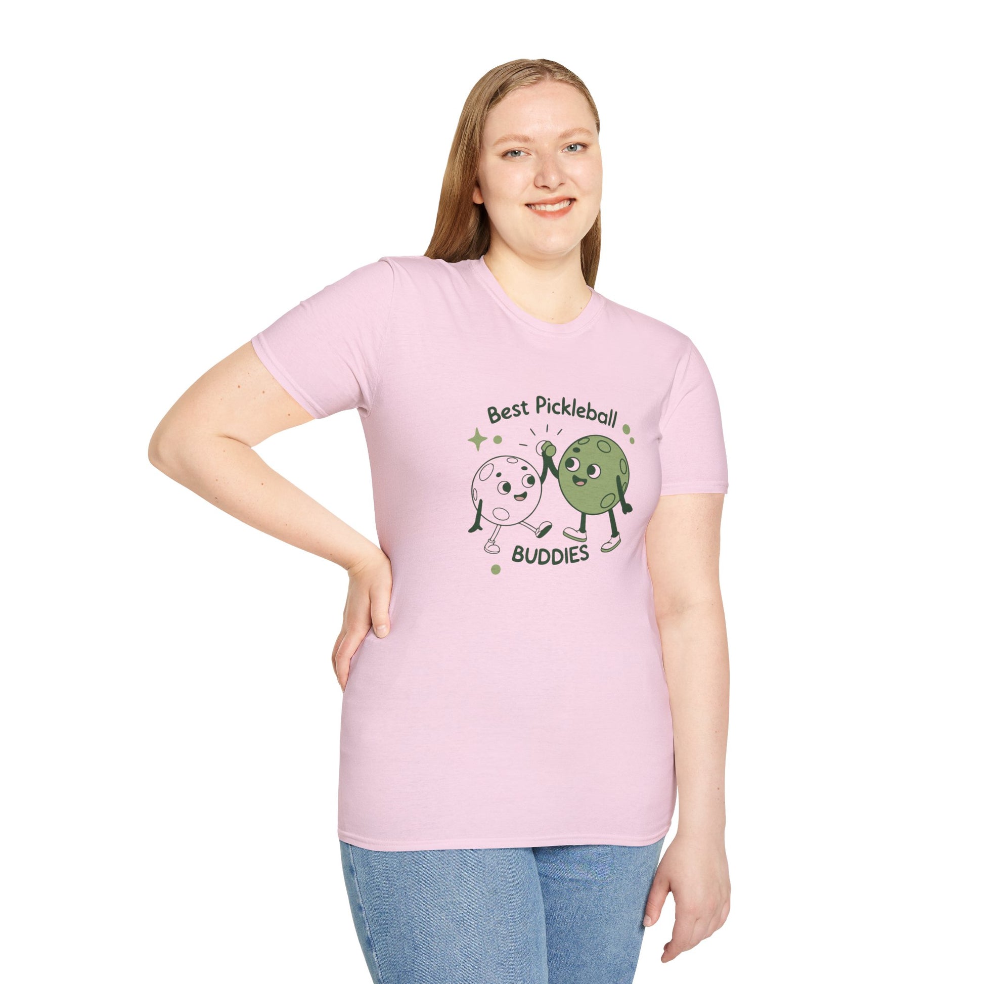 Women's Colorful Pickleball T-shirt - Best Pickleball Buddies