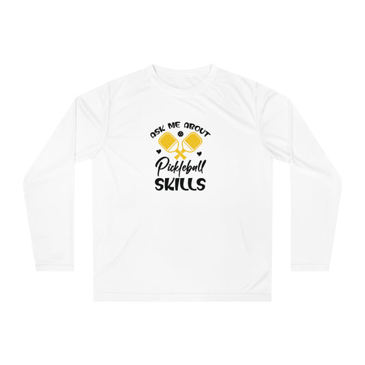 Men's Pickleball Long Sleeves top - Ask Me about My Pickleball Skills White