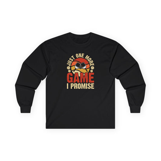 Women's Pickleball Long Sleeves top - Just One More Game I Promise Black