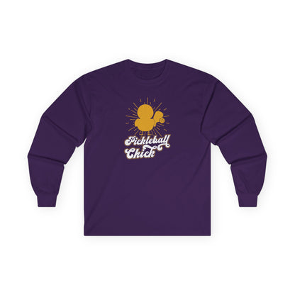 Women's Funny Pickleball Long Sleeves top - Pickleball Chick Purple