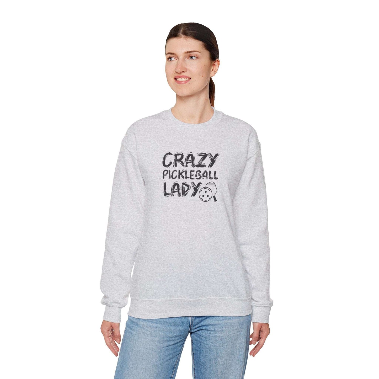 Women's Funny Pickleball Sweatshirt - Crazy Pickleball Lady