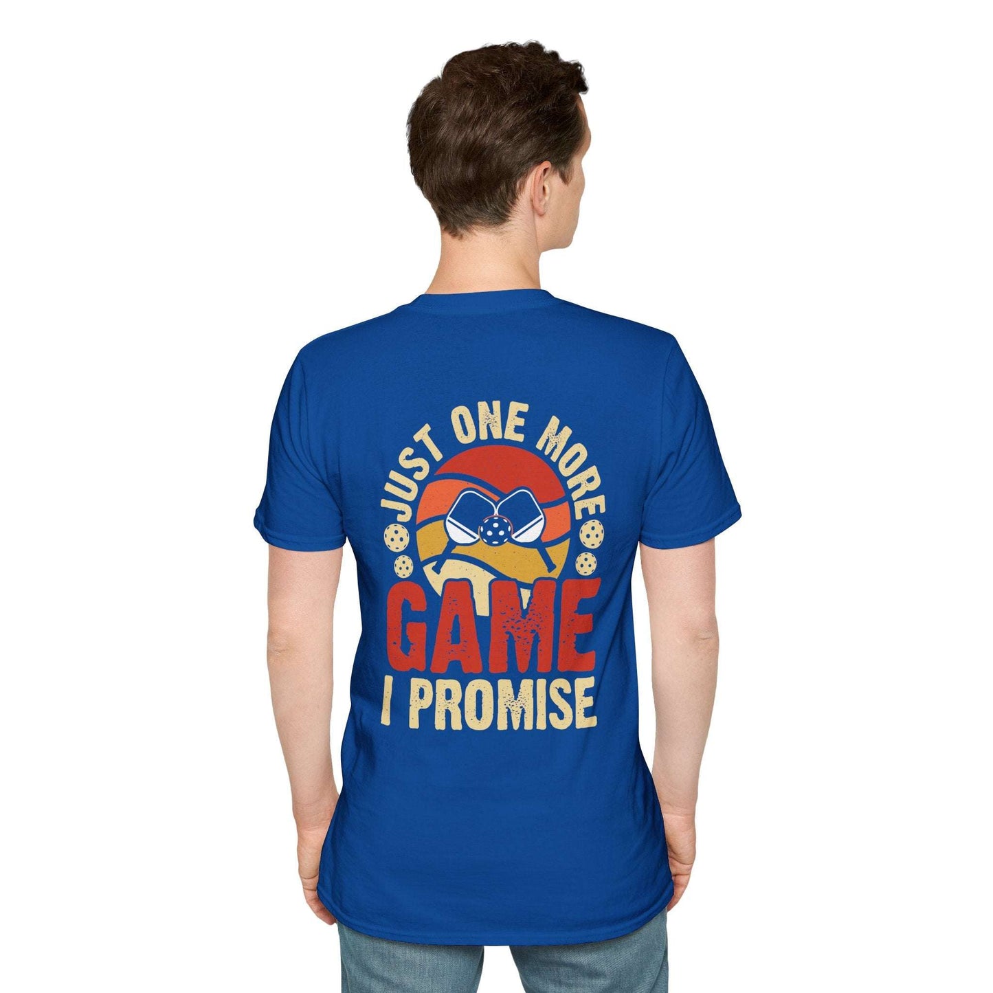 Men's Funny Pickleball T-Shirt - Just One More Game I Promise Retro