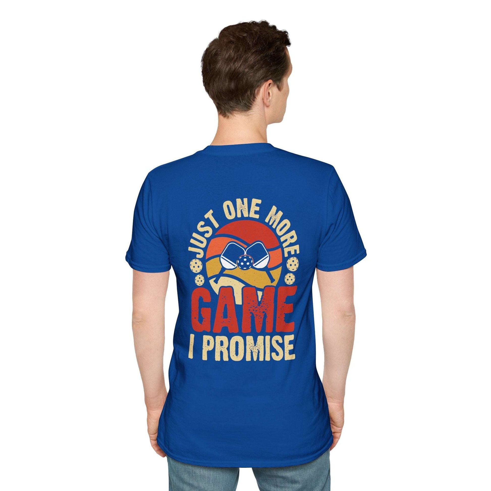 Men's Funny Pickleball T-Shirt - Just One More Game I Promise Retro