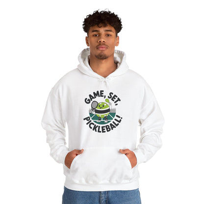 Men's Cute Pickleball Hoodie - Game, Set, Pickleball