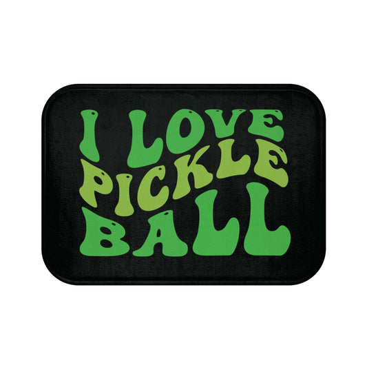 Pickleball Stylish Bath mat - I Love Pickleball Black
