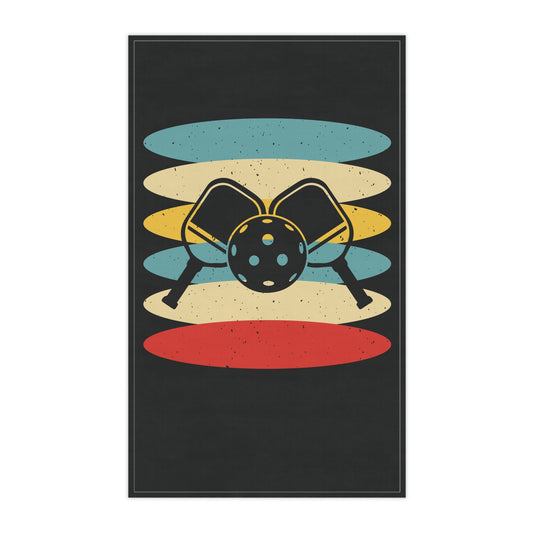Pickleball Durable Tea Towel - Pickleball Retro Cotton Twill