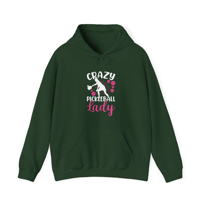 Women's Stylish Pickleball Hoodie - Crazy Pickleball Lady Green
