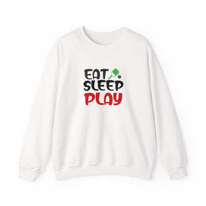 Men's Fun Pickleball Sweatshirt - Eat Sleep Play White