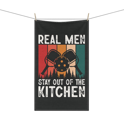 Pickleball Cool Tea Towel - Real Men Stay Out of the Kitchen