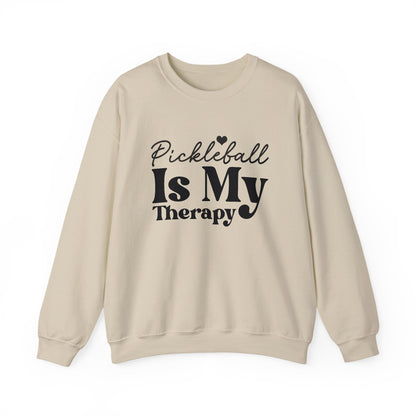 Women's Comfy Pickleball Sweatshirt - Pickleball Is My Therapy Beige