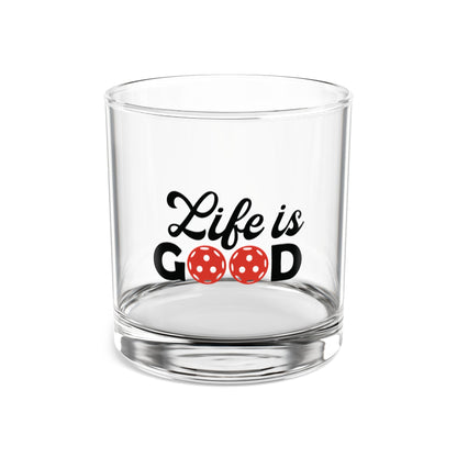 Pickleball Funny Rocks Glass - Life is Good