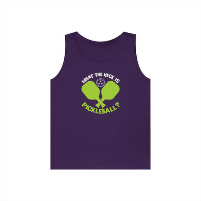 Men's Funny Pickleball Tank Top - What the Heck Is Pickleball? Purple