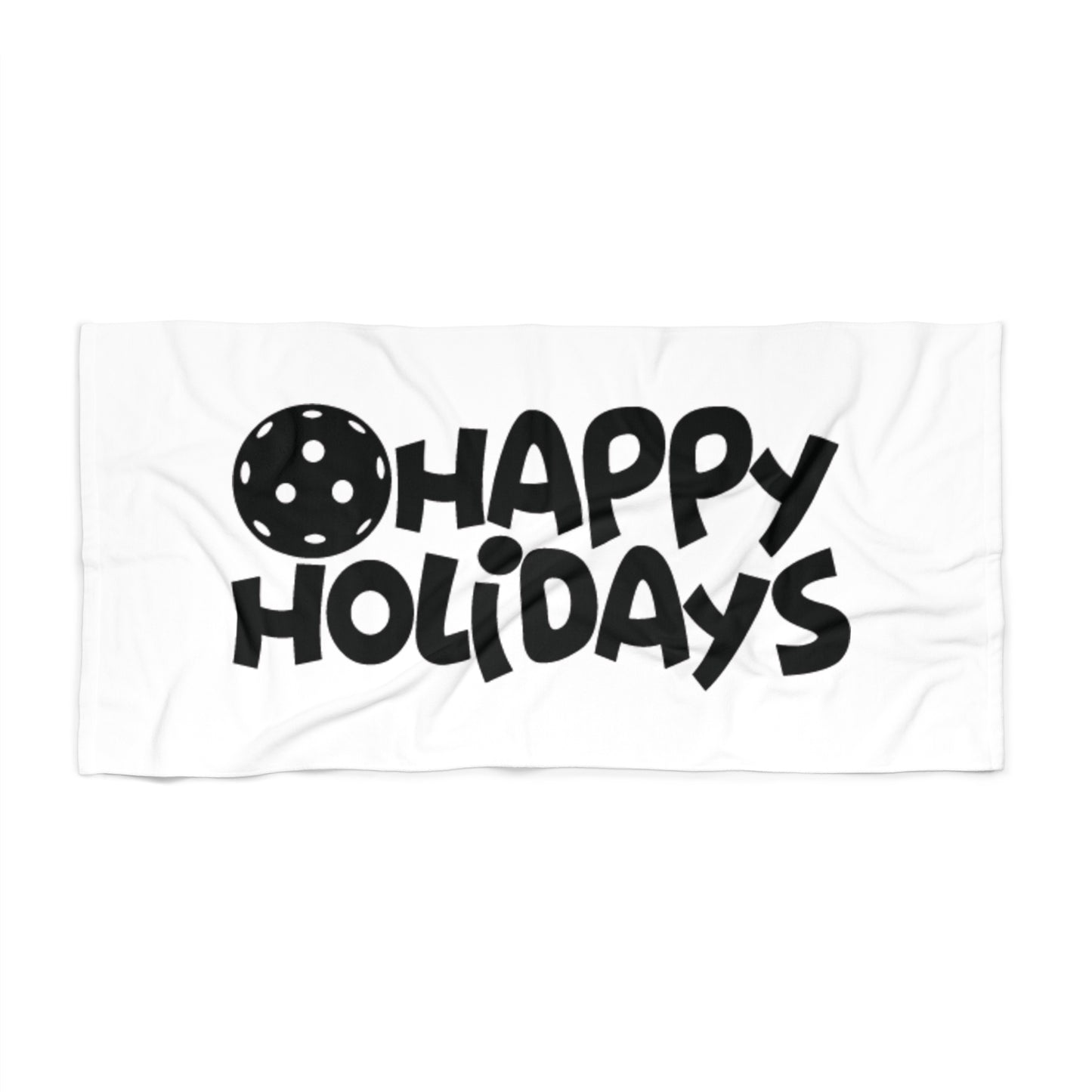 Pickleball Durable Beach Towel - Happy Holiday White