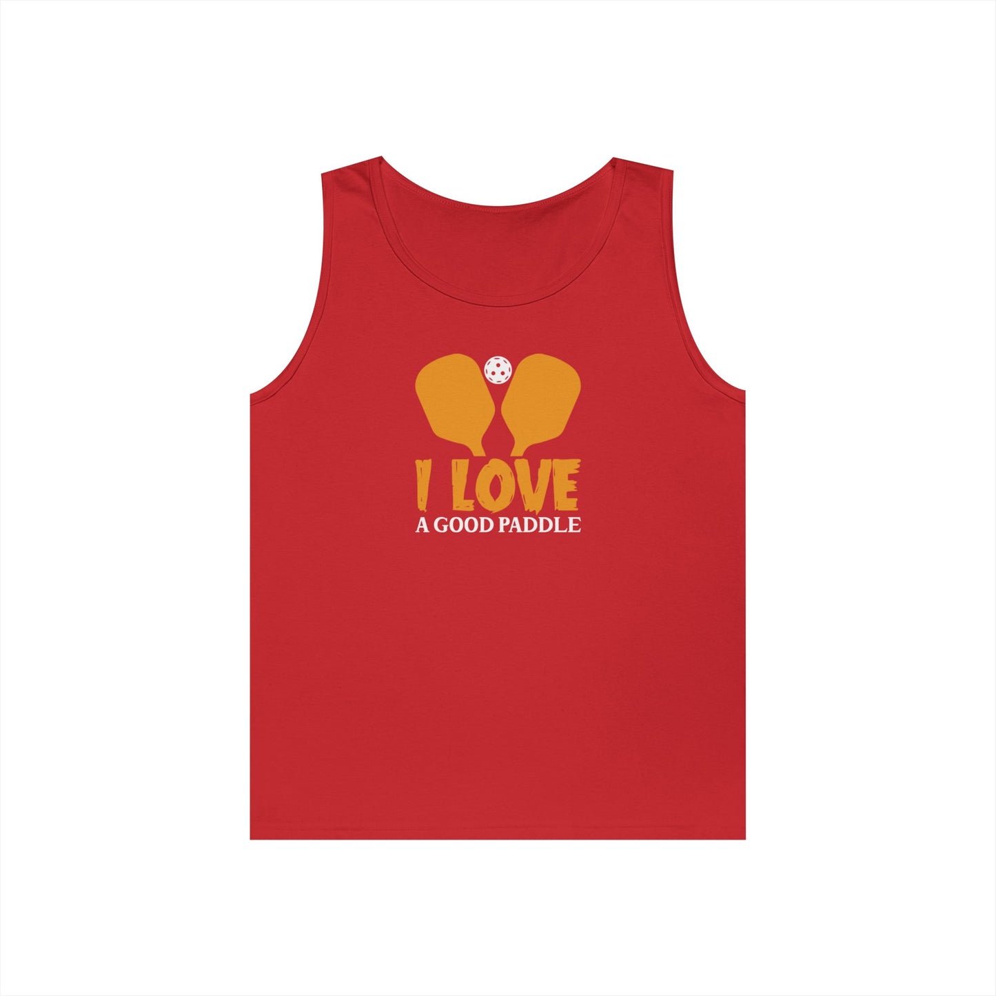 Women's Durable Pickleball Tank Top - I Love a Good Paddle Red