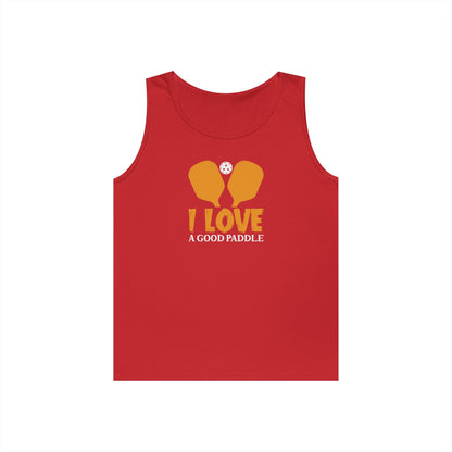 Women's Durable Pickleball Tank Top - I Love a Good Paddle Red