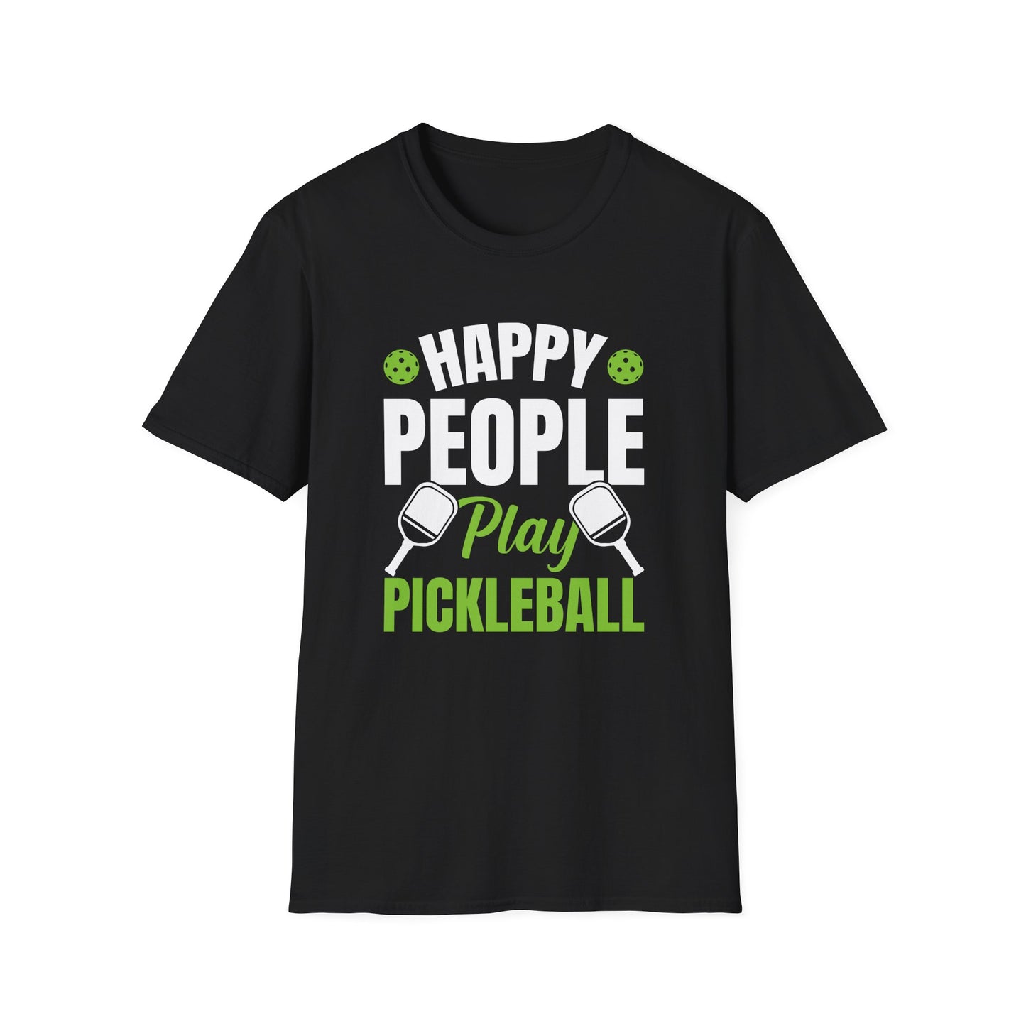 Women's Soft Pickleball T-shirt - Happy People Play Pickleball