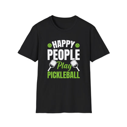 Women's Soft Pickleball T-shirt - Happy People Play Pickleball