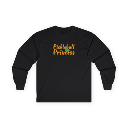 Women's Unique Pickleball Long Sleeves top - Pickleball Princess Black