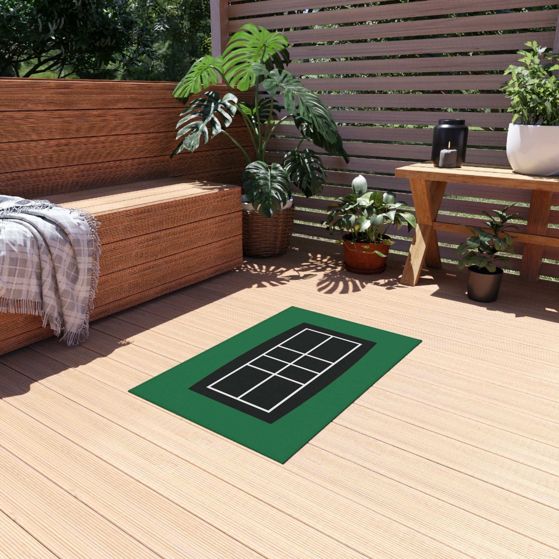 Pickleball Fun Outdoor Rug - Pickleball Court