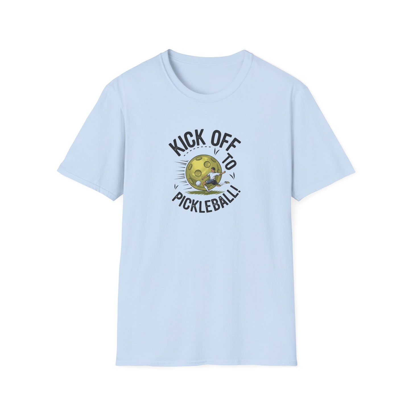 Women's Stylish Pickleball T-shirt - Kick Off to Pickleball Blue