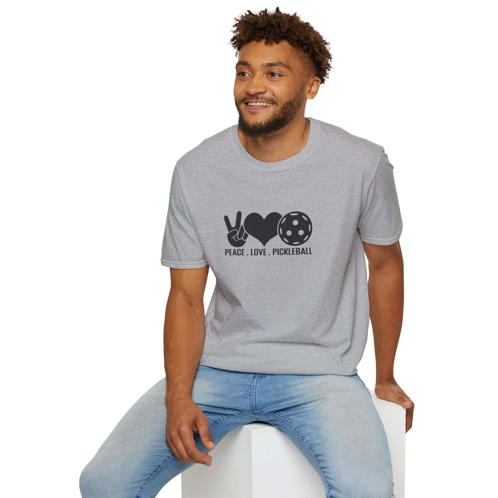 Men's Lightweight Pickleball T-shirt - Peace, Love, Pickleball