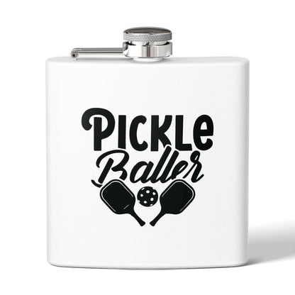 Pickleball Unique Flask - Pickleballer White