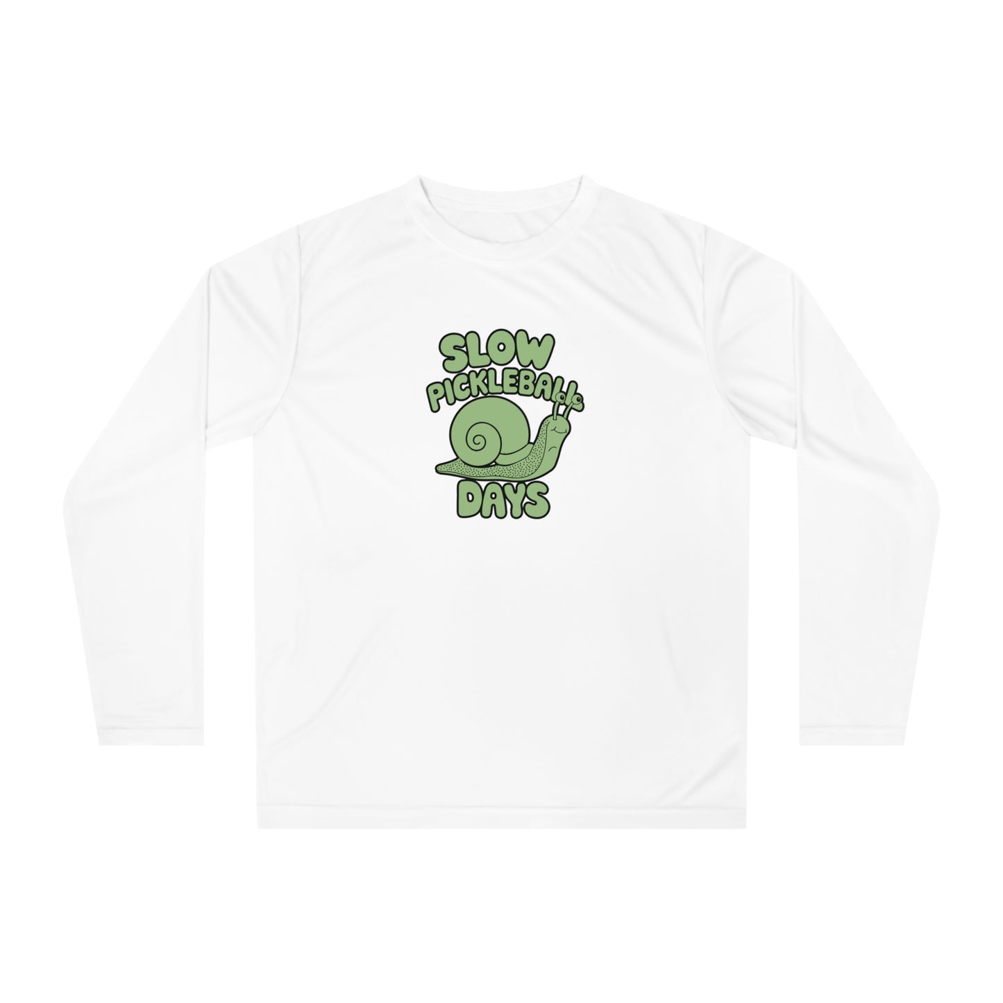 Men's Eye-Catching Pickleball Long Sleeves top - Slow Pickleball Days White