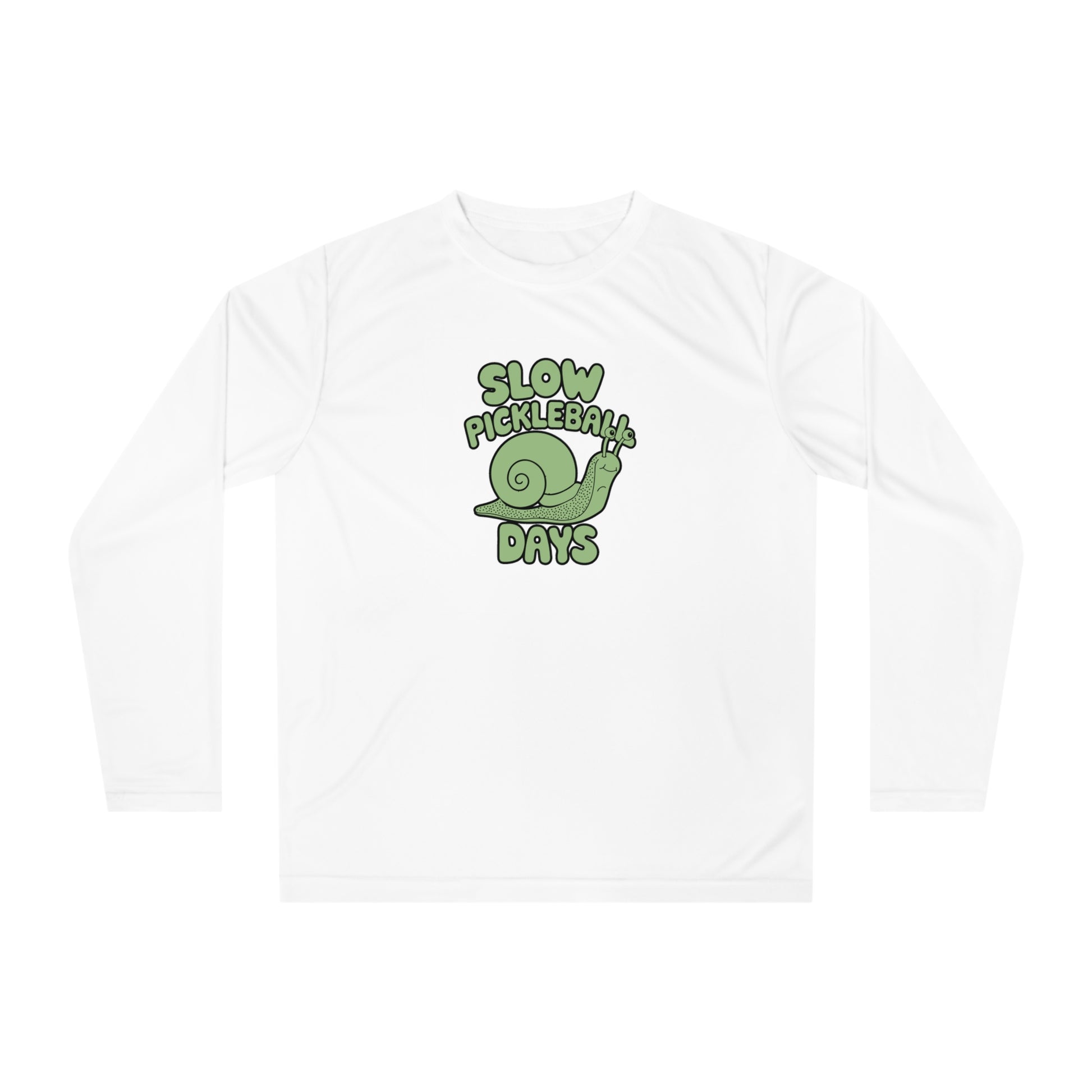 Men's Eye-Catching Pickleball Long Sleeves top - Slow Pickleball Days White