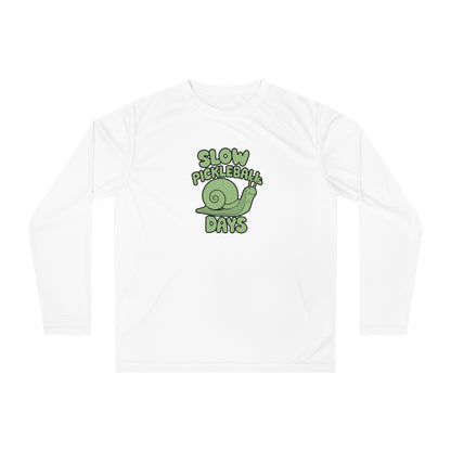 Men's Eye-Catching Pickleball Long Sleeves top - Slow Pickleball Days White