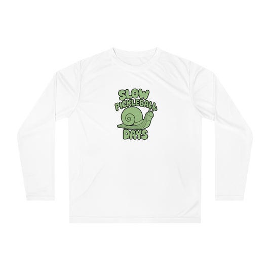 Men's Eye-Catching Pickleball Long Sleeves top - Slow Pickleball Days White
