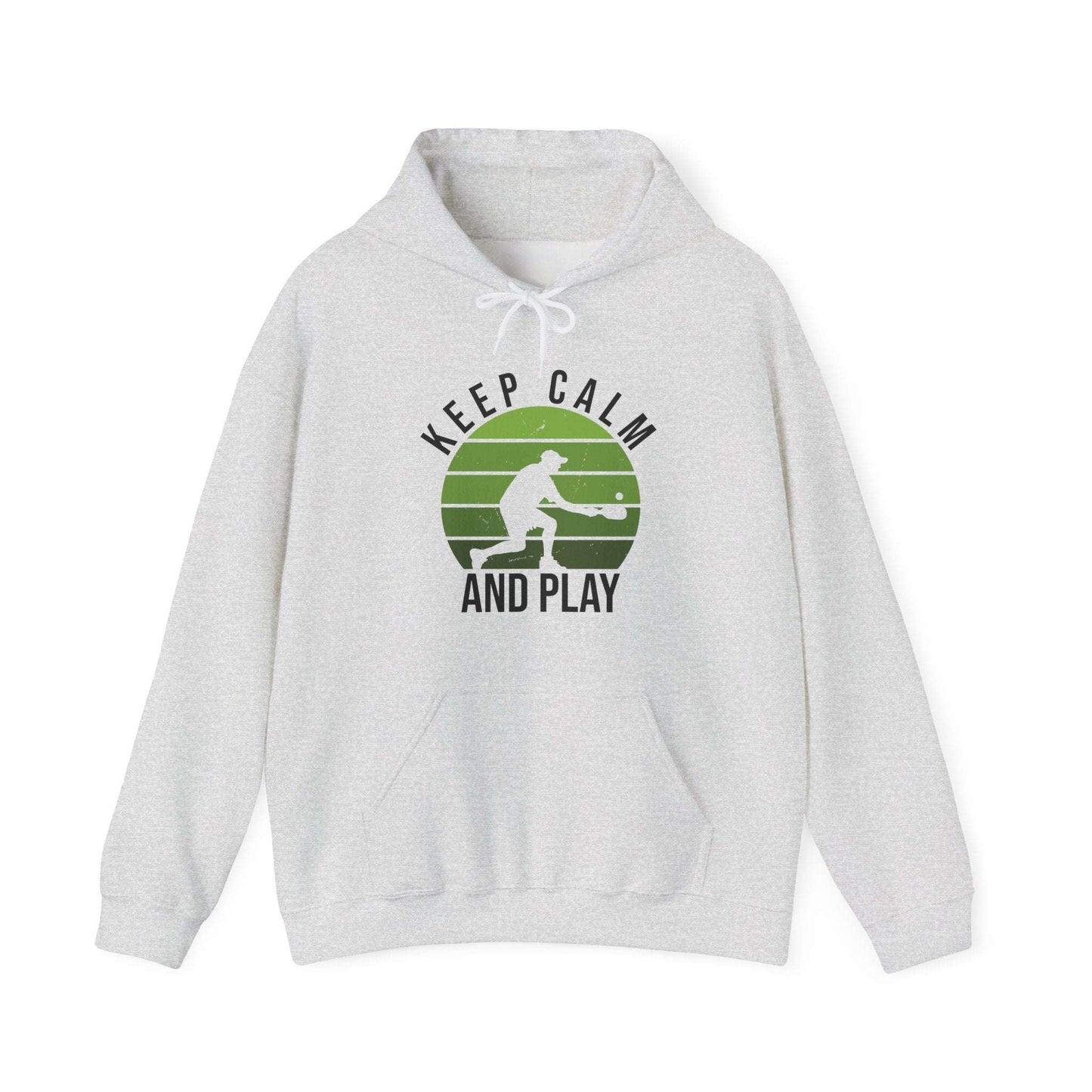 Men's Comfy Pickleball Hoodie - Keep Calm and Play Gray