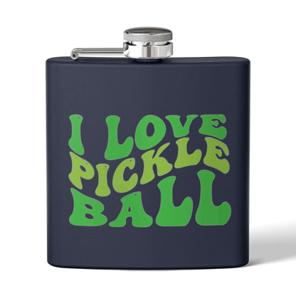 Pickleball Cute Flask - I Love Pickleball Navy